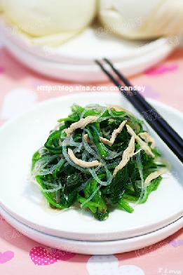 菠菜拌鸡丝