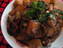 肉酱烧土豆焖茄子