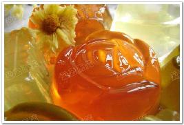 三色花茶果冻