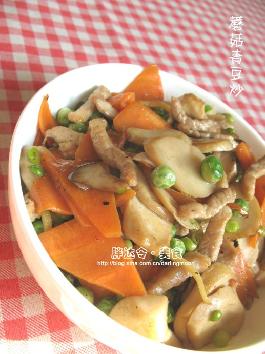 蘑菇青豆炒