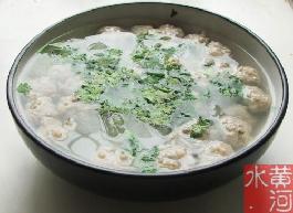 冬瓜片汆丸子