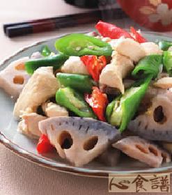 莲藕炒鸡片