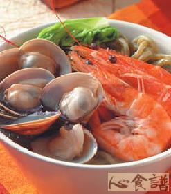 鲜虾蚌面