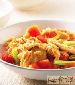蕃茄炒豆包