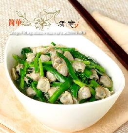 春季养生--蚬肉炒韭菜