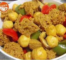 自创的烤麸烧肉丸