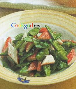 荷兰豆拌蟹柳
