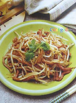 肉丝炒绿豆芽