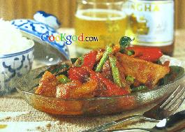 干炒红咖喱猪肉