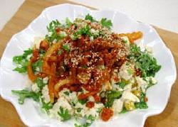泡菜肉酱拌豆腐