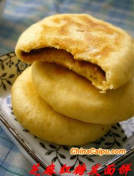 芝麻红糖发面饼