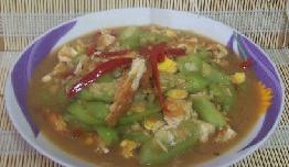 猪油渣香烩菱角丝瓜冬粉蛋