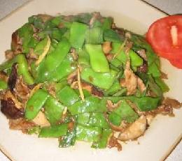 油豆角炒肉片
