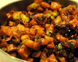 萝卜干炒毛豆子