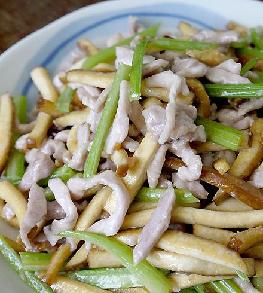 香干芹菜炒肉丝