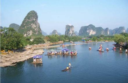 桂林遇龙河漂流遇龙桥新寨码头